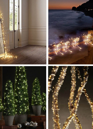 Solar Lichterkette 20M mit 200 Mini-LEDs Kupferdraht, 8 Programmen, Warm Licht, für Außen