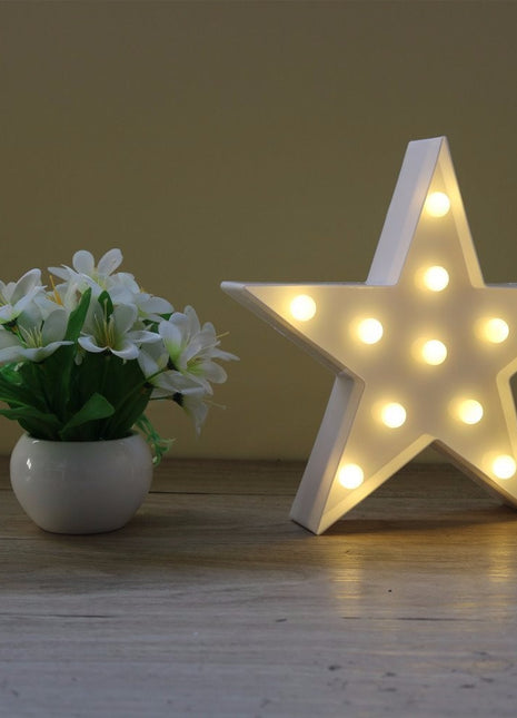 Volumetrische Förmchen Beleuchtete weiß Stern, Warm Licht, mit Batteriebetrieb