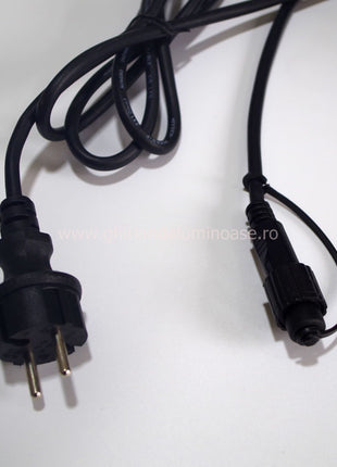 Kabel 10M mit 20 Fassungen E27 max. 15W, Schwarzes Kabel, Verbindbar max. 1000W, für Außen