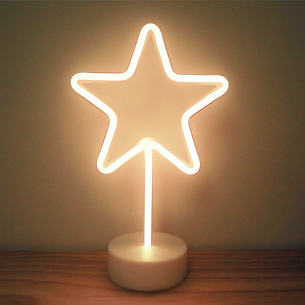 Dekorative Lampe Typ Stern, Neonlichter mit Ständer, Warm Licht, Batteriebetrieb