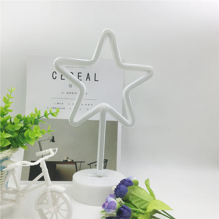 Dekorative Lampe Typ Stern, Neonlichter mit Ständer, Warm Licht, Batteriebetrieb