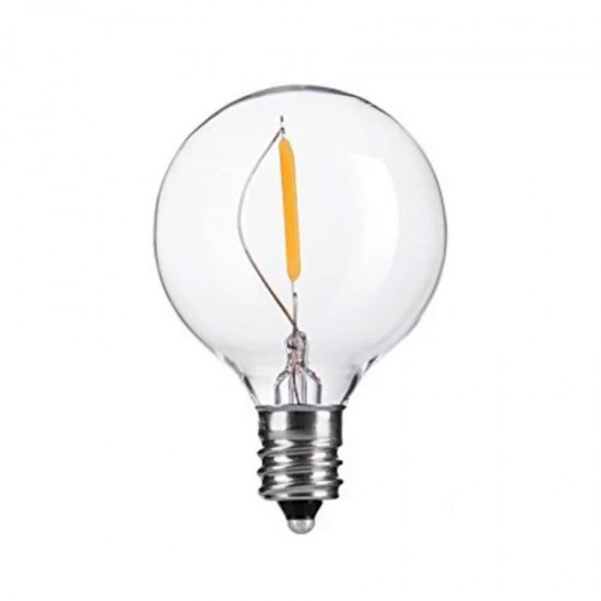 Lichterkette 5M mit 20 LED-Lampen Filament ''I'', E14, 0.5W, Schwarzes Kabel, Verbindbar 250M, für Außen