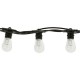 Lichterkette 10M mit 10 LED-Birnen E27, 2W, Kunststoff, Dimmbar, Schwarzes Kabel, Verbindbar 500M, für Außen
