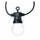 Lichterkette 30M mit 60 Matt LED-Lampen, Schwarzes Kabel, Natürliches Warm Licht, mit Zeitschalter, für Außen