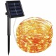 Solar Lichterkette 20M mit 200 Mini-LEDs Kupferdraht, 8 Programmen, Warm Licht, für Außen