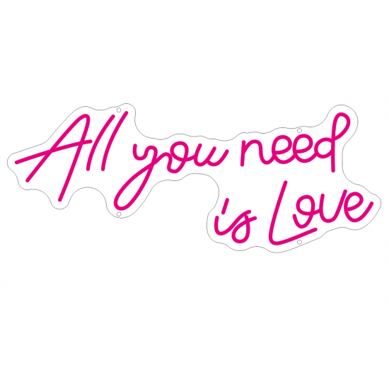 LED-Neon Schriftzug "All you need is Love", Kunststoff, Plexiglas, mit Fernbedienung