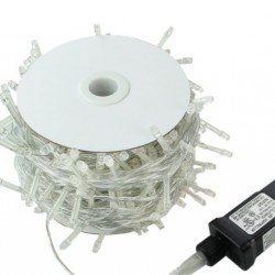 Lichterkette 60M mit 600 Mini-LEDs, Durchsichtig Kabel, Warm Licht, für Außen