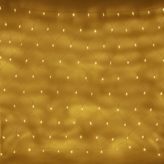 Lichternetz 10 × 8m mit 2000 LEDs, Durchsichtig Kabel, Warm Licht, für Außen