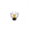 Spinnennetz Tischlampe mit Glühbirne und Mini-LEDs, Warmes Licht, mit Batterien