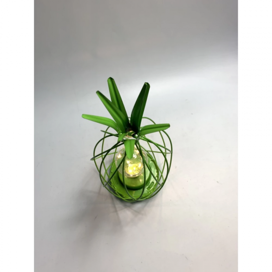 Ananas-Laterne aus Metall mit Mini-LED-Lampe, Warmes Licht, mit Batterien