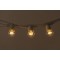 Lichterkette 5M mit 10 Lampen mit 9 LEDs, E27 1W, Dimmbar, Weißes Kabel, Warm Licht, Verbindbar 1000M, für Außen