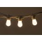 Lichterkette 5M mit 10 Mattweiß LED-Birnen, E27, 1W, Kunststoff, Dimmbar, Weißes Kabel, Verbindbar 1000M, für Außen
