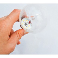 Leuchtmittel Transparent G60, E27, 3W, Kunststoff, Dimmbar, Warm Licht, für Außen