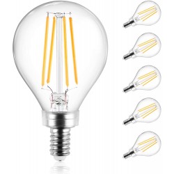 Leuchtmittel mit 4 LEDs Filament G50, E12S, 4W, Glas, Warm Licht, für Innen