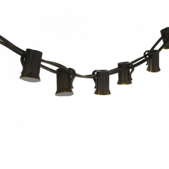 Lichterkette 15M mit 50 + 10 Geschenke Glühlampen Filament E12, 7W, Schwarzes Kabel, Verbindbar 30M, für Außen