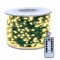Kupferdraht Lichterkette 20M mit 200 LEDs, Grün Kupfer mit Transformator und Fernbedienung, Warm Licht, für Außen