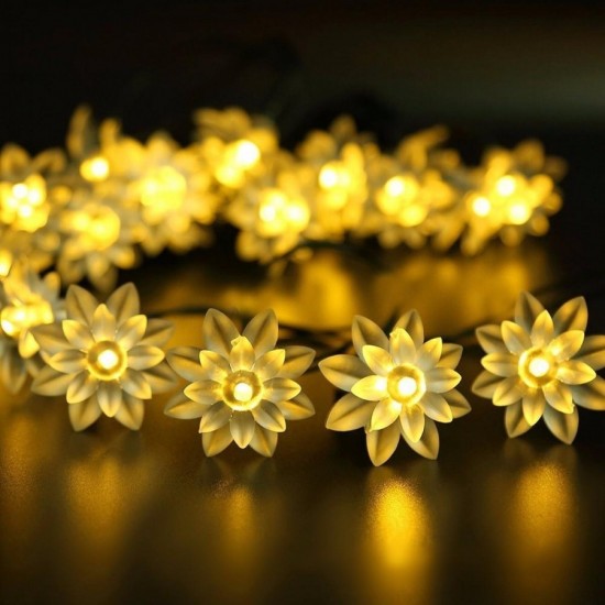Solar Lichterkette 3M mit 20 Blumen-LEDs, Warm Licht, für Außen