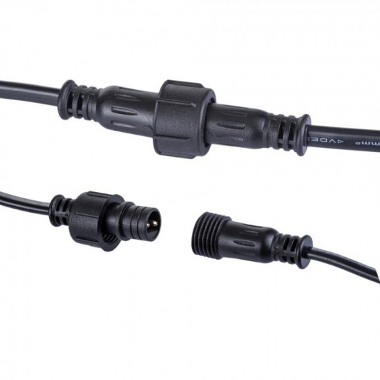 Kabel 10M mit 20 Pendel Fassungen E27, Schwarzes Kabel, Verbindbar max. 1000W, für Außen