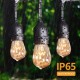 Lichterkette mit Pendel 15M mit 15 Glühbirnen S14, E27, 11W, Dimmbar, Schwarzes Kabel, Warm Licht, Verbindbar 60M, für Außen