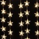 Lichtervorhang 2M × 2M mit 200 Sternen und LEDs, Silberdraht mit 8 Programmen, Warm Licht, Verbindbar 4M
