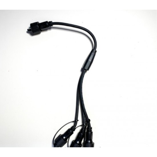  Lichterkette Verteiler Stecker G45, 3 Arm IP44, für Außen