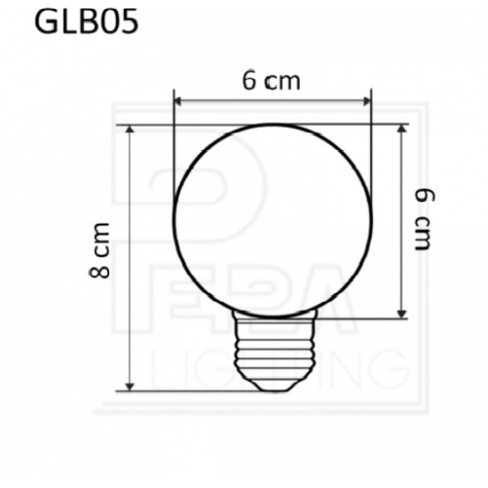 Leuchtmittel Transparent G60, E27, 1.5W, Kunststoff, Dimmbar, Warm Licht, für Außen