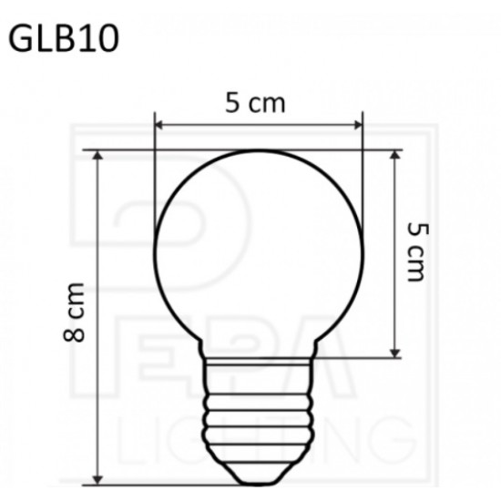 Leuchtmittel mit 9 LEDs G50, E27, 1W, Kunststoff, Dimmbar, Warm Licht, für Außen