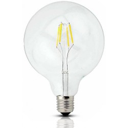 Große LED Lampe G125, E27, 4W, Glas, Dimmbar, 75lm/W, Warm Licht, für Außen