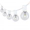 Zickzack Lichterkette 7,5M mit 25 LED-Lampen E12, 1W, Glas, Dimmbar, Weißes Kabel, Verbindbar 210M, für Außen
