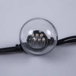 Lichterkette 5M mit 10 LED-Lampen, Schwarzes Kabel, Natürliche Licht, Verbindbar 1000M, für Außen