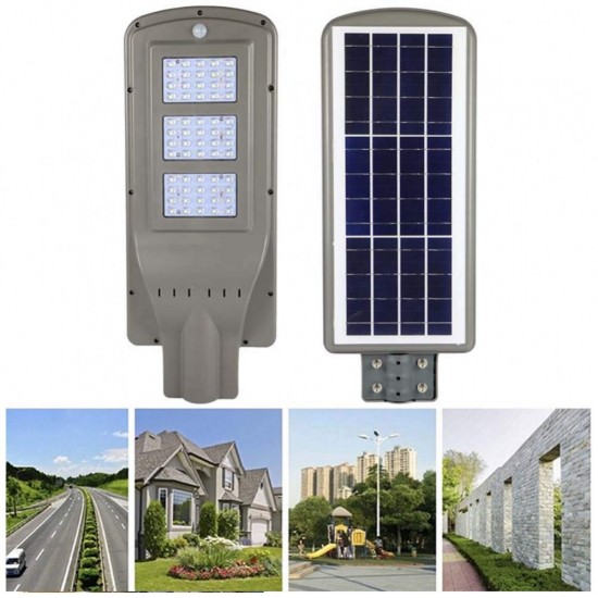 LED Solar Straßenlampe mit Bewegungssensor 60W und Fernbedienung, Kaltes Licht, für Außen