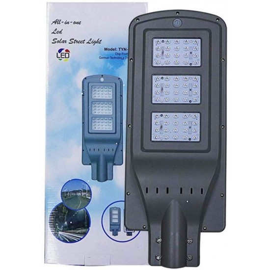 LED Solar Straßenlampe mit Bewegungssensor 60W und Fernbedienung, Kaltes Licht, für Außen