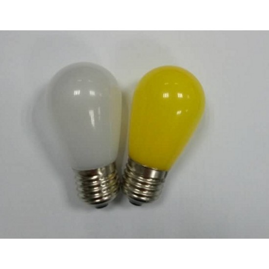 Lichterkette 5M mit 10 Mattweiß LED-Birnen, E27, 1W, Kunststoff, Dimmbar, Weißes Kabel, Verbindbar 1000M, für Außen