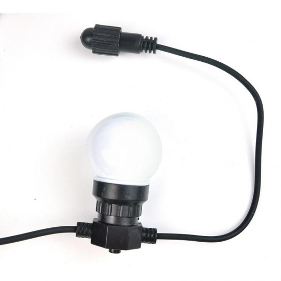 Lichterkette 10M mit 20 Matt LED-Lampen, Schwarzes Kabel, Sehr Warmes Licht, Verbindbar 30M, für Außen