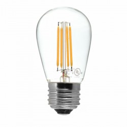Leuchtmittel mit 4 LEDs-Filament S14, E27, 4W, Kunststoff, Dimmbar, Warm Licht, für Außen