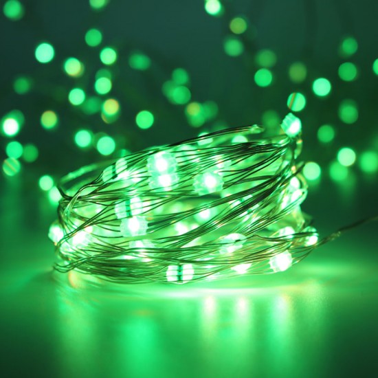 Silberdraht Lichterkette 10M mit 100 Mehrfarbige-LEDs,16 Farben LEDs, Warm Licht, mit USB-Kabel und Fernbedienung