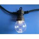 Lichterkette 5M mit 10 Klar LED-Lampen, Schwarzes Kabel, Sehr Warmes Licht, Verbindbar 30M, für Außen
