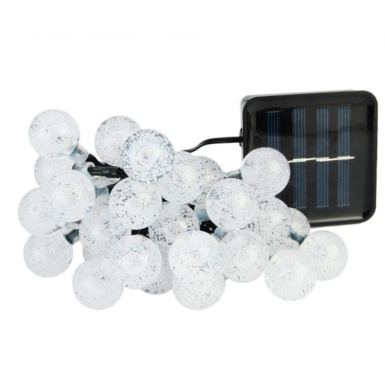Bunte Solar Lichterkette 3M mit 20 Kugeln-LEDs mit Dunkelgrün Kabel, Warm Licht, für Außen