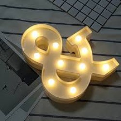 LED Leuchten Et-Zeichen Symbol ''&'', Kunststoff, Warm Licht, mit Batteriebetrieb