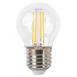 Birne mit 4 LEDs Filament G45, E27, 4W, Glas, Dimmbar, Warm Licht, für Außen