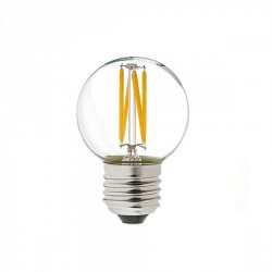 Birne mit 4 LEDs Filament G45, E27, 6W, Kunststoff, Dimmbar, Warm Licht, für Außen