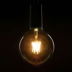 Große Lampe mit 6 LEDs Filament G95, E27, 6W, Glas, Warm Licht, für Außen
