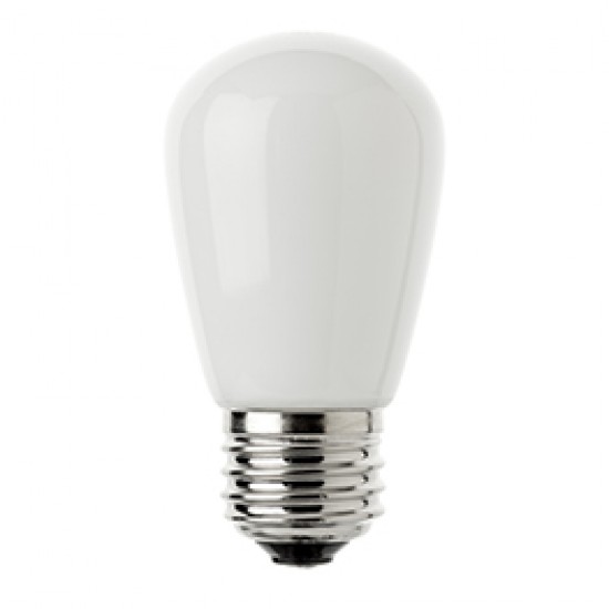 Mattweiß LED Birne S14, E27, 1W, Kunststoff, Dimmbar, Warm Licht, für Außen