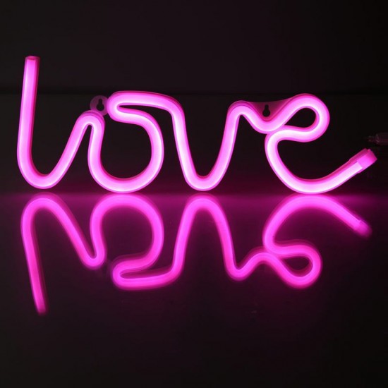 Dekorative Wort Neon LOVE, Nachtlicht, Warm Licht, mit Batteriebetrieb