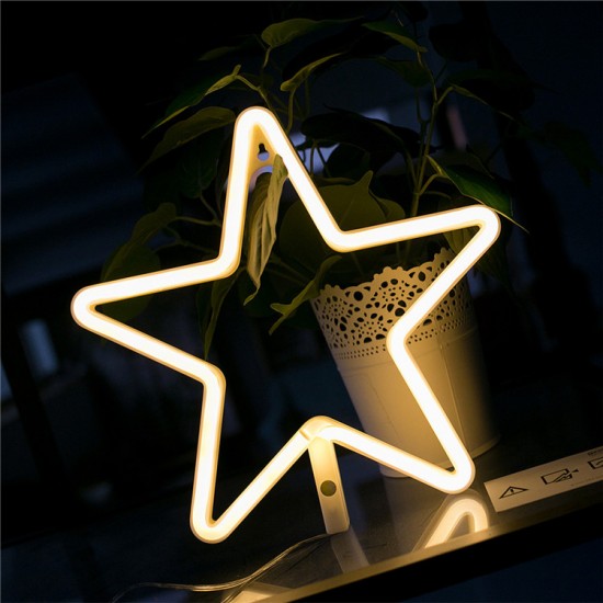 LED Leuchten Stern, Leuchtreklame, Kunststoff, Warm Licht, mit Batteriebetrieb